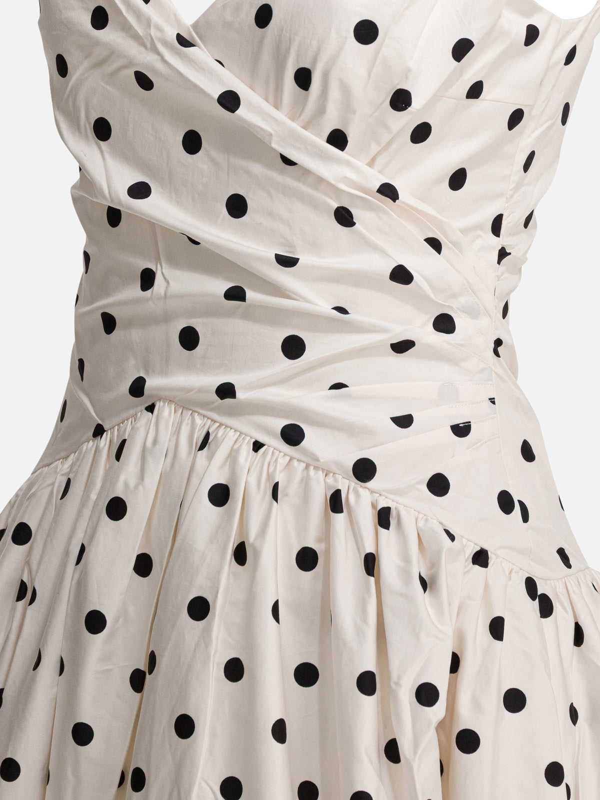 Self-portrait Polka dot flared midi dress White - VIETTI