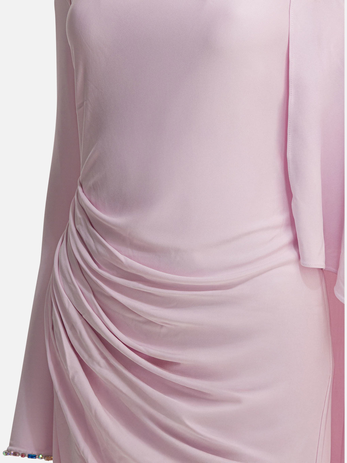 Self-portrait Long draped jersey dress Pink