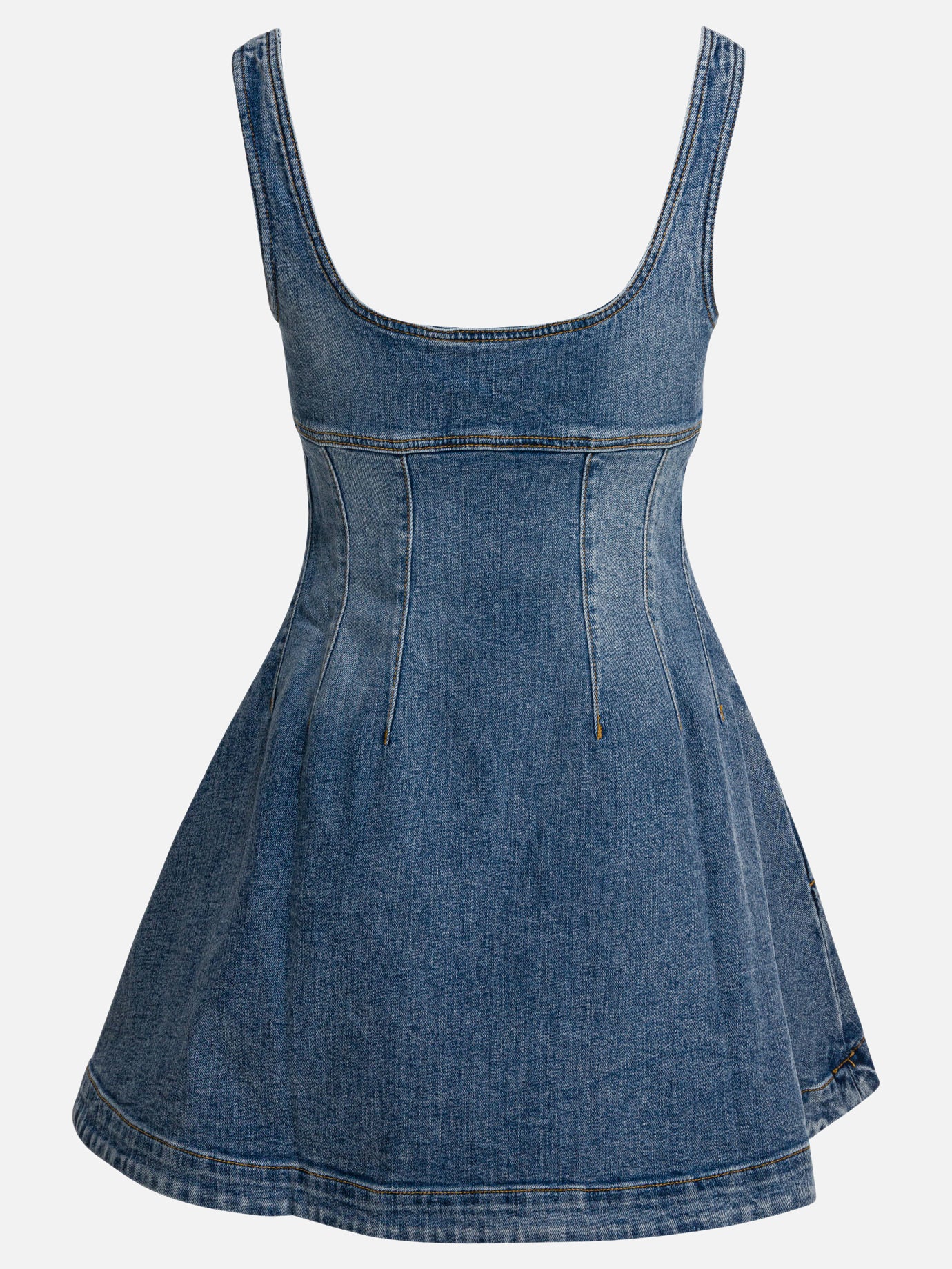 Self-portrait Denim flared dress Blue - Women