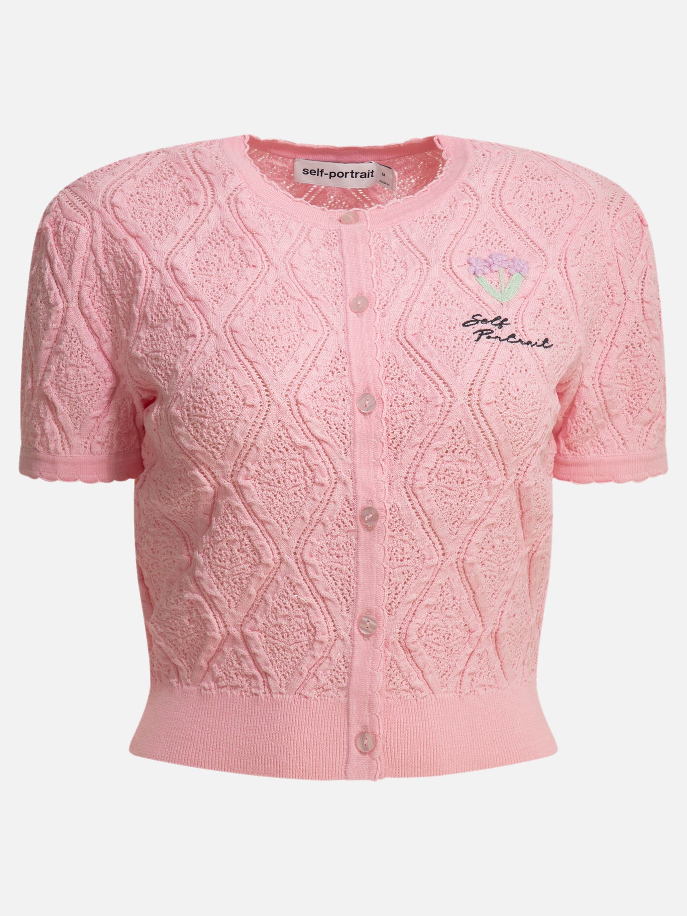 Cardigans Textured knit  Pink - Self-portrait Women | PDP | VIETTI Online Store | thumbnail