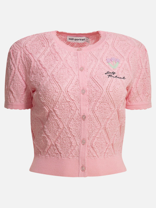 Cardigans Textured knit  Pink - Self-portrait Women | PDP | VIETTI Online Store 

