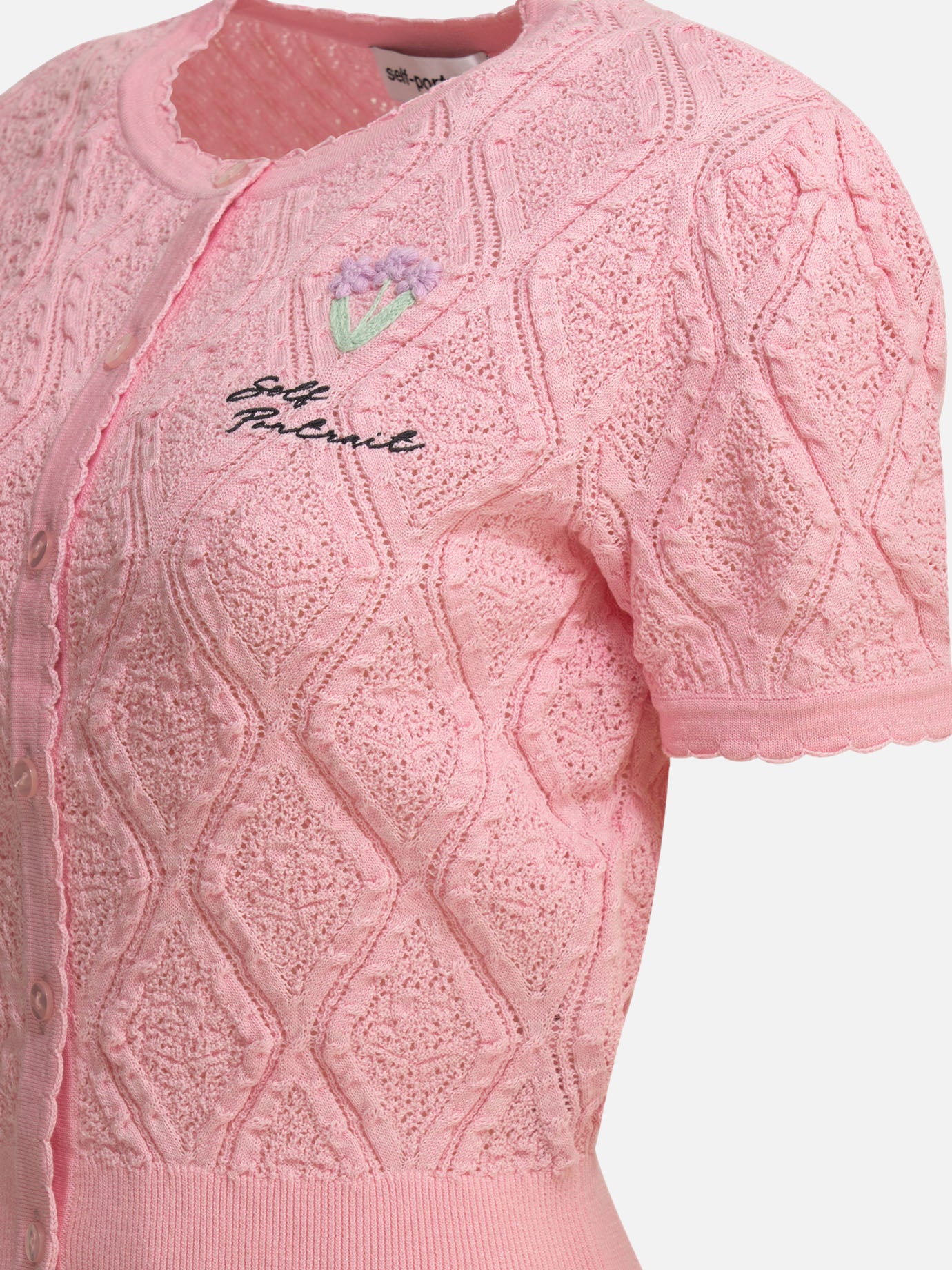 Cardigans Textured knit  Pink - Self-portrait Women | PDP | VIETTI Online Store | thumbnail_4