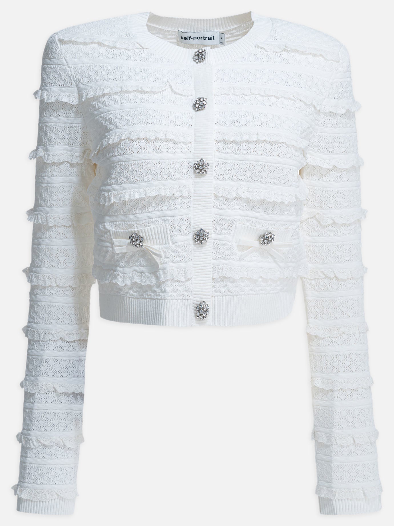 Cardigans Textured knit  White - Self-portrait Women | PDP | VIETTI Online Store | thumbnail