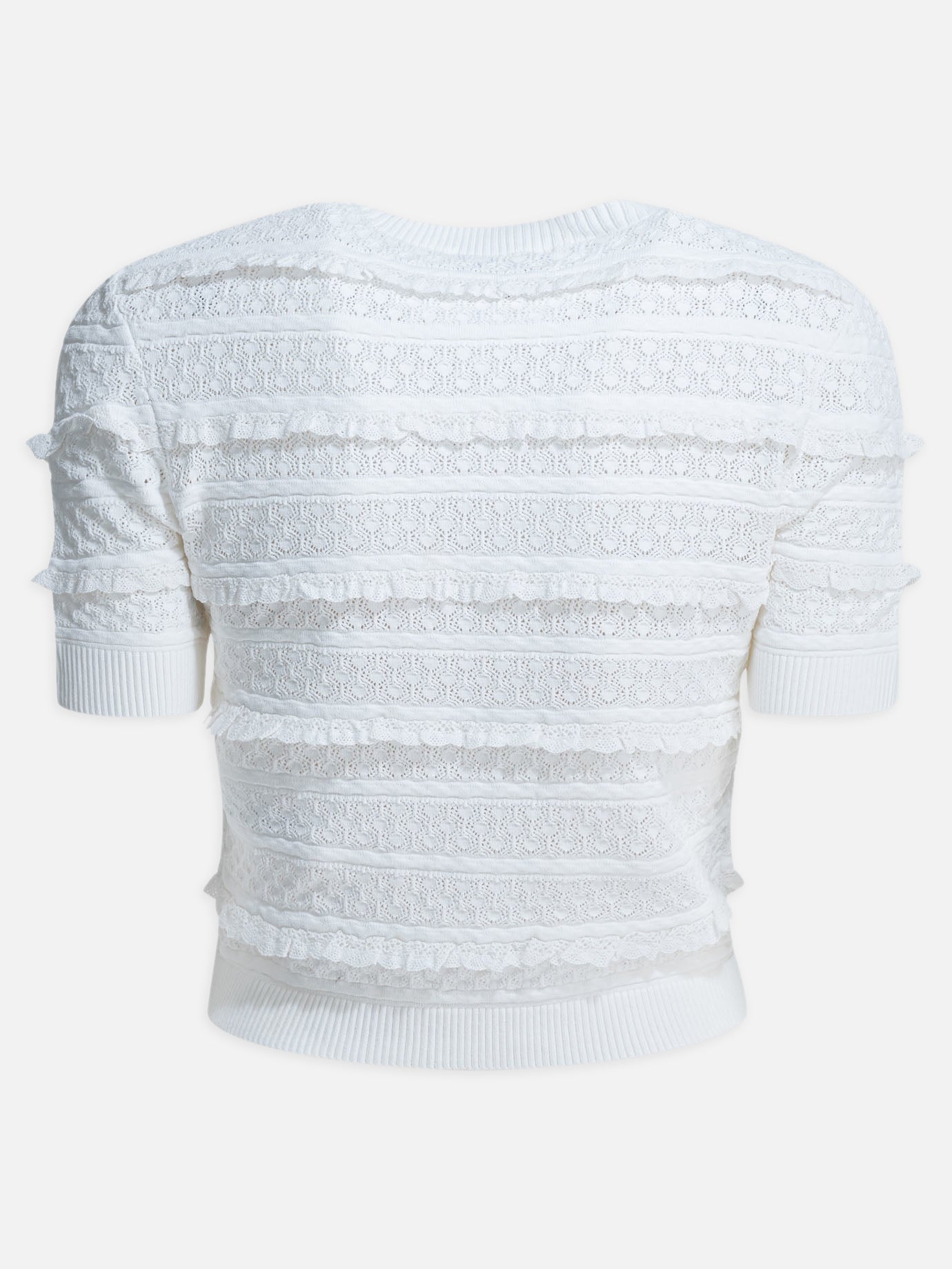Crewneck sweaters Textured knit  White - Self-portrait Women | PDP | VIETTI Online Store | thumbnail_2