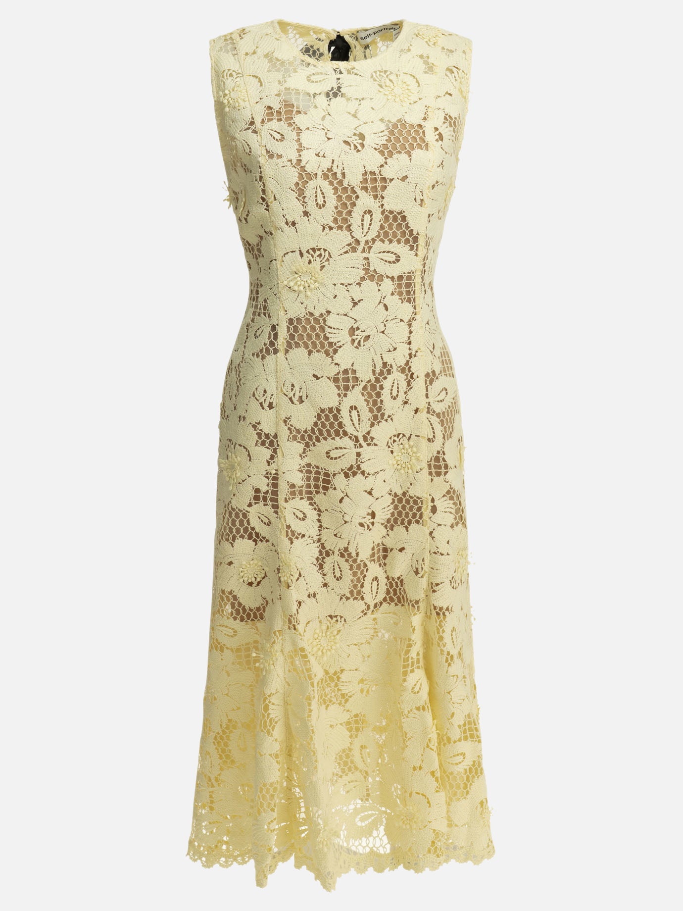 Midi dresses Embroidered  Yellow - Self-portrait Women | PDP | VIETTI Online Store | thumbnail