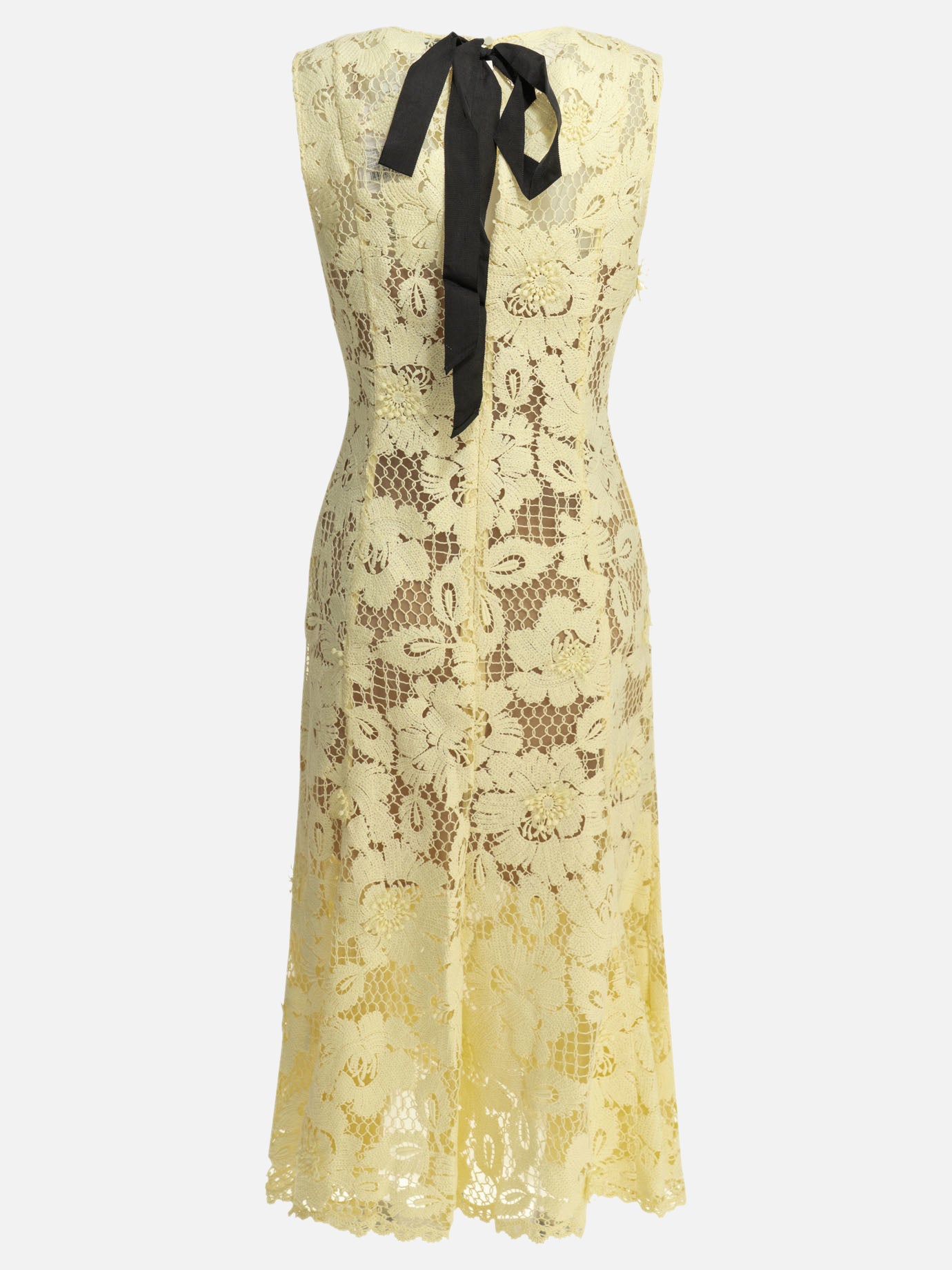 Midi dresses Embroidered  Yellow - Self-portrait Women | PDP | VIETTI Online Store | thumbnail_2