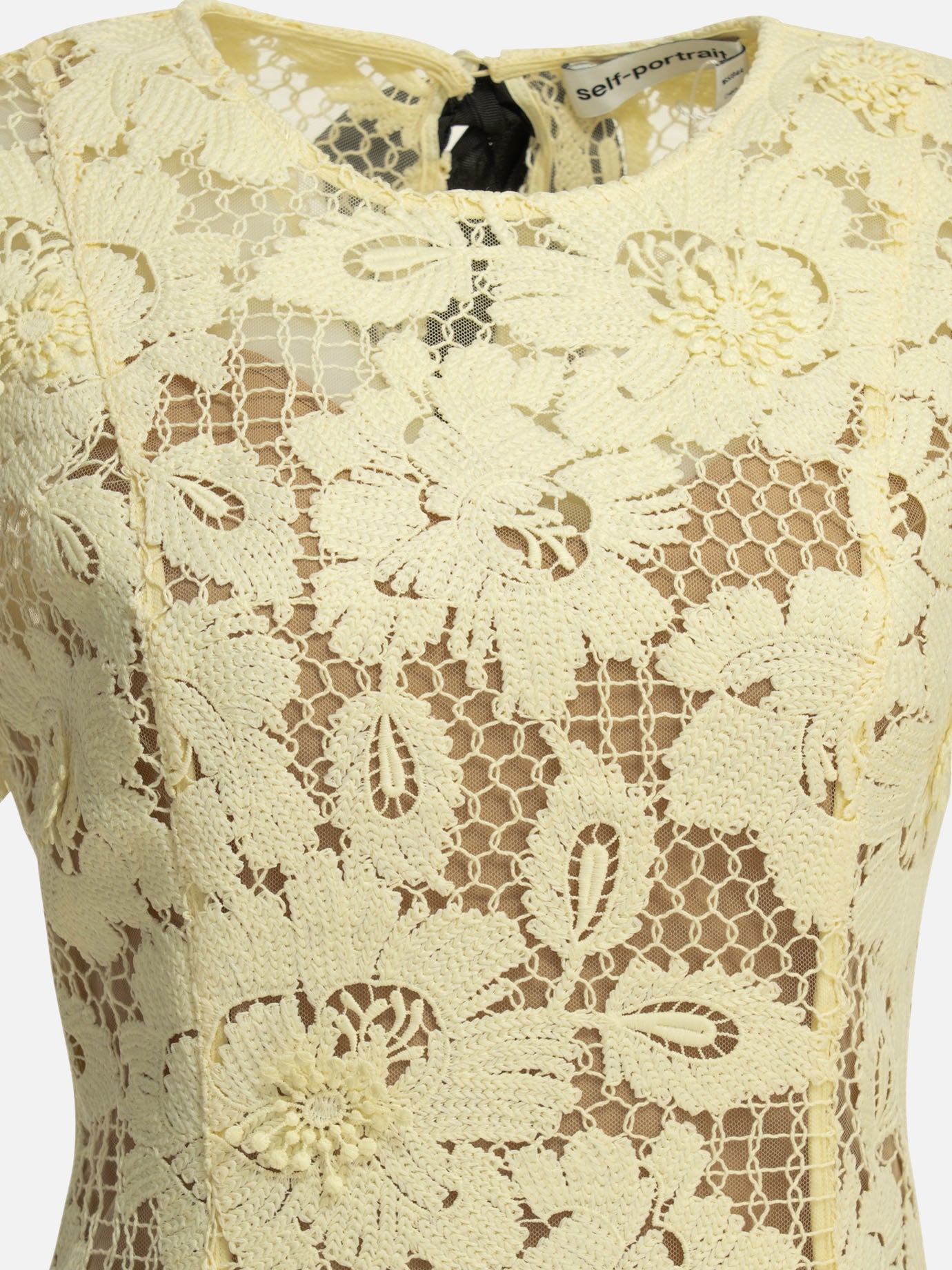 Midi dresses Embroidered  Yellow - Self-portrait Women | PDP | VIETTI Online Store | thumbnail_3