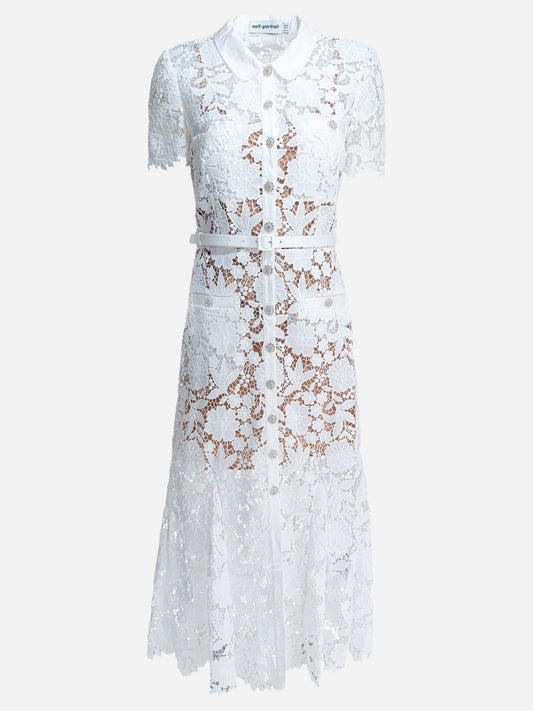 Midi dresses Embroidered  White - Self-portrait Women | PLP | VIETTI Online Store 
