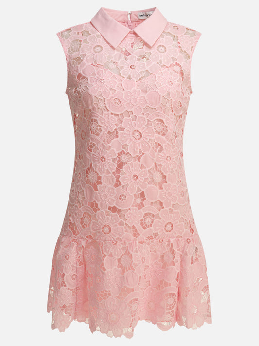 Mini dresses Embroidered  Pink - Self-portrait Women | PLP | VIETTI Online Store 
