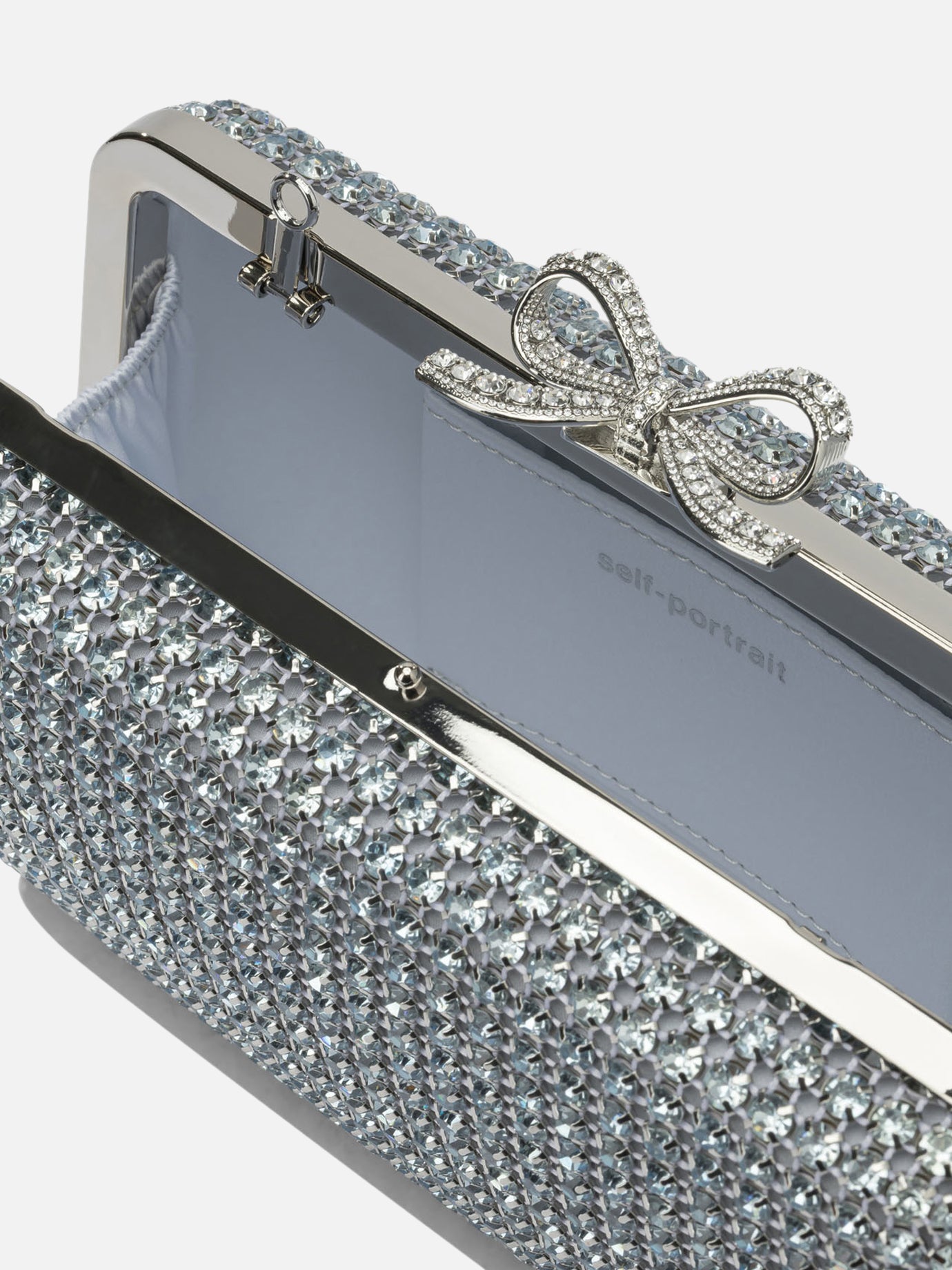 Pouch 97% polyester 3% elastane - Other fabric: 100% glass  Light blue - Self-portrait Women | PDP | VIETTI Online Store | thumbnail_5