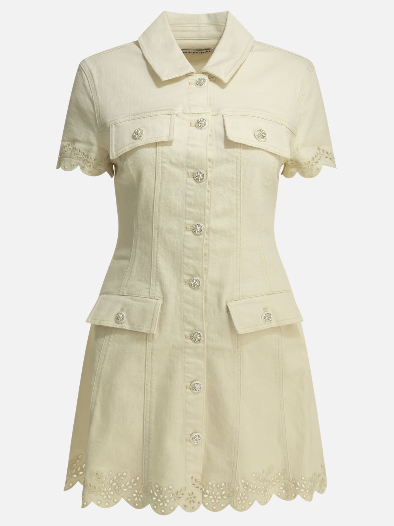 Mini dresses Embroidered  White - Self-portrait Women | PDP | VIETTI Online Store | thumbnail