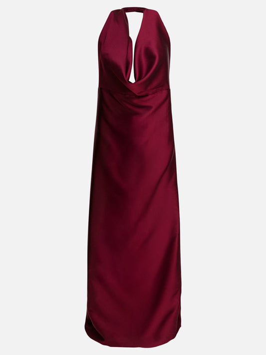 Semper Flared dress with American neckline Red

