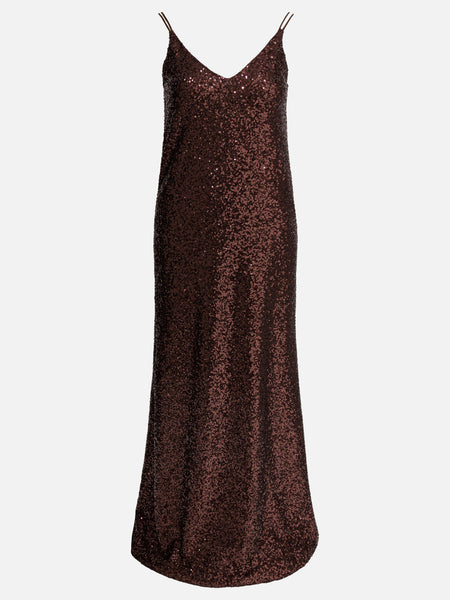Semper Long sequined dress Brown - Women