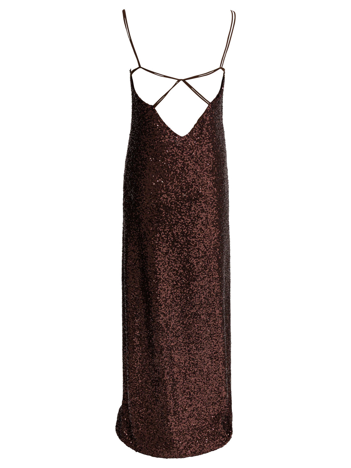 Semper Long sequined dress Brown