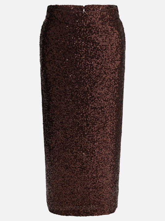 Semper Sequined midi skirt Brown

