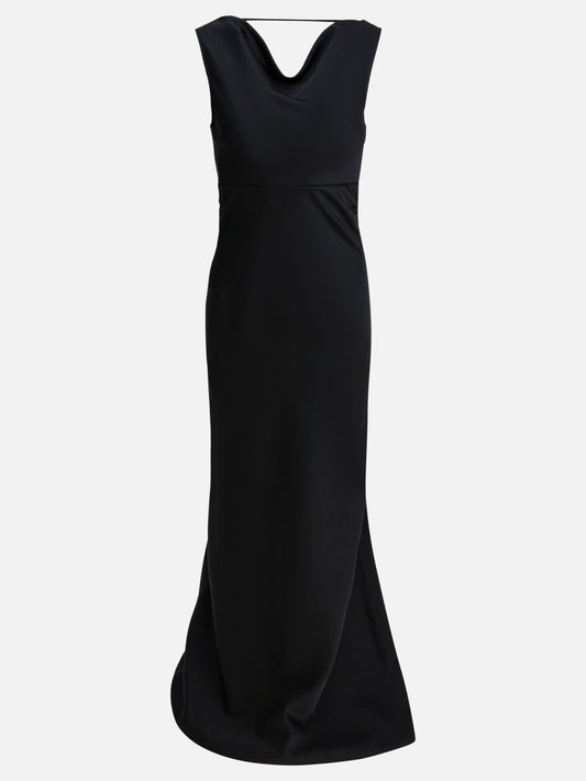 Semper Long and flared dress Black

