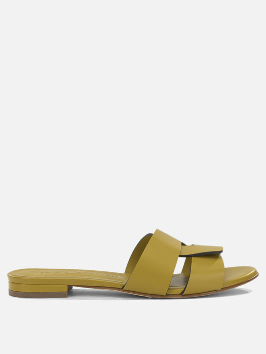 Slides 100% leather - 100% leather  Giallo - Sergio Levantesi Donna | VIETTI Online Store 

