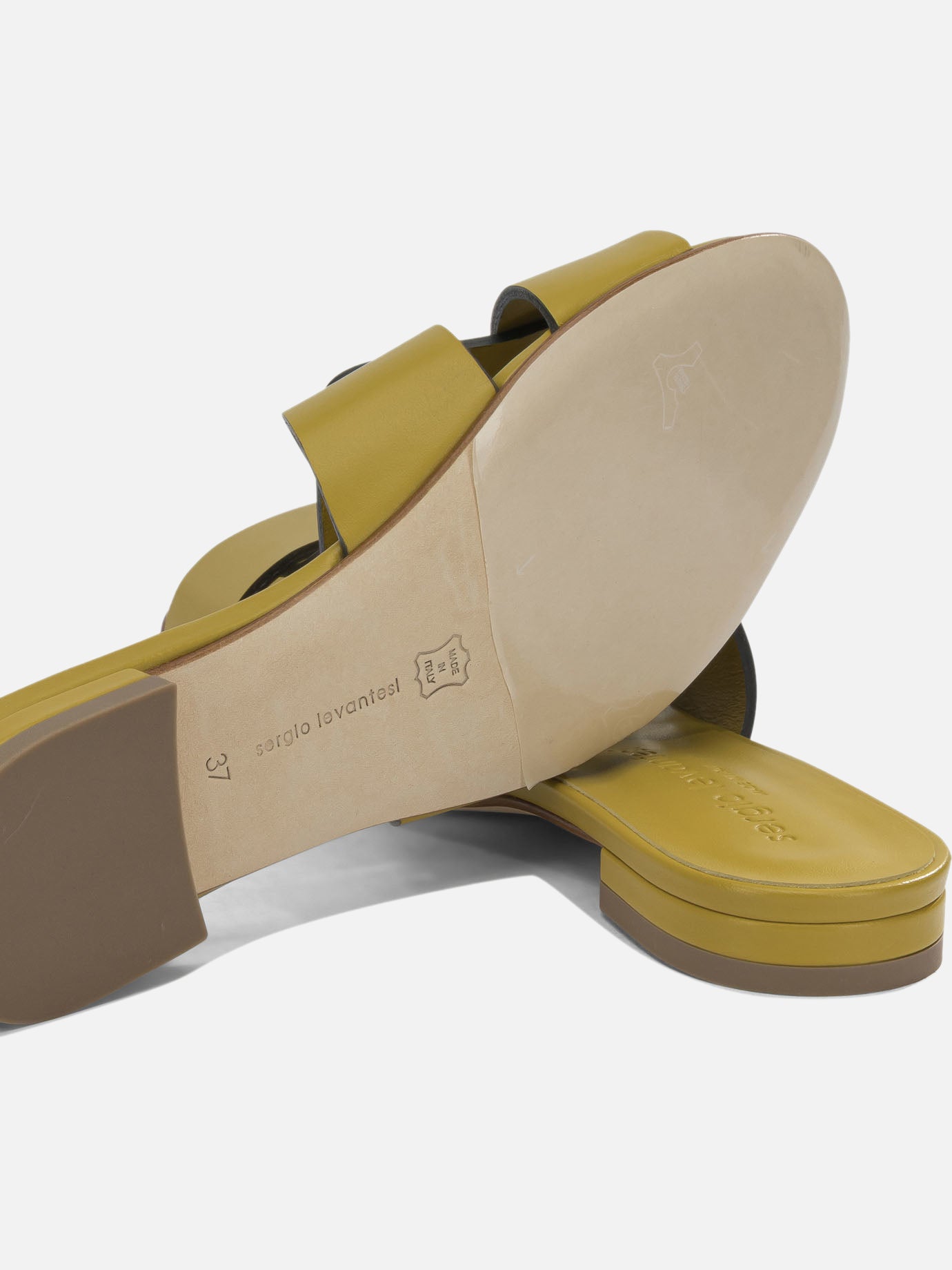 Slides 100% leather - 100% leather  Yellow - Sergio Levantesi Women | PDP | VIETTI Online Store | thumbnail_5