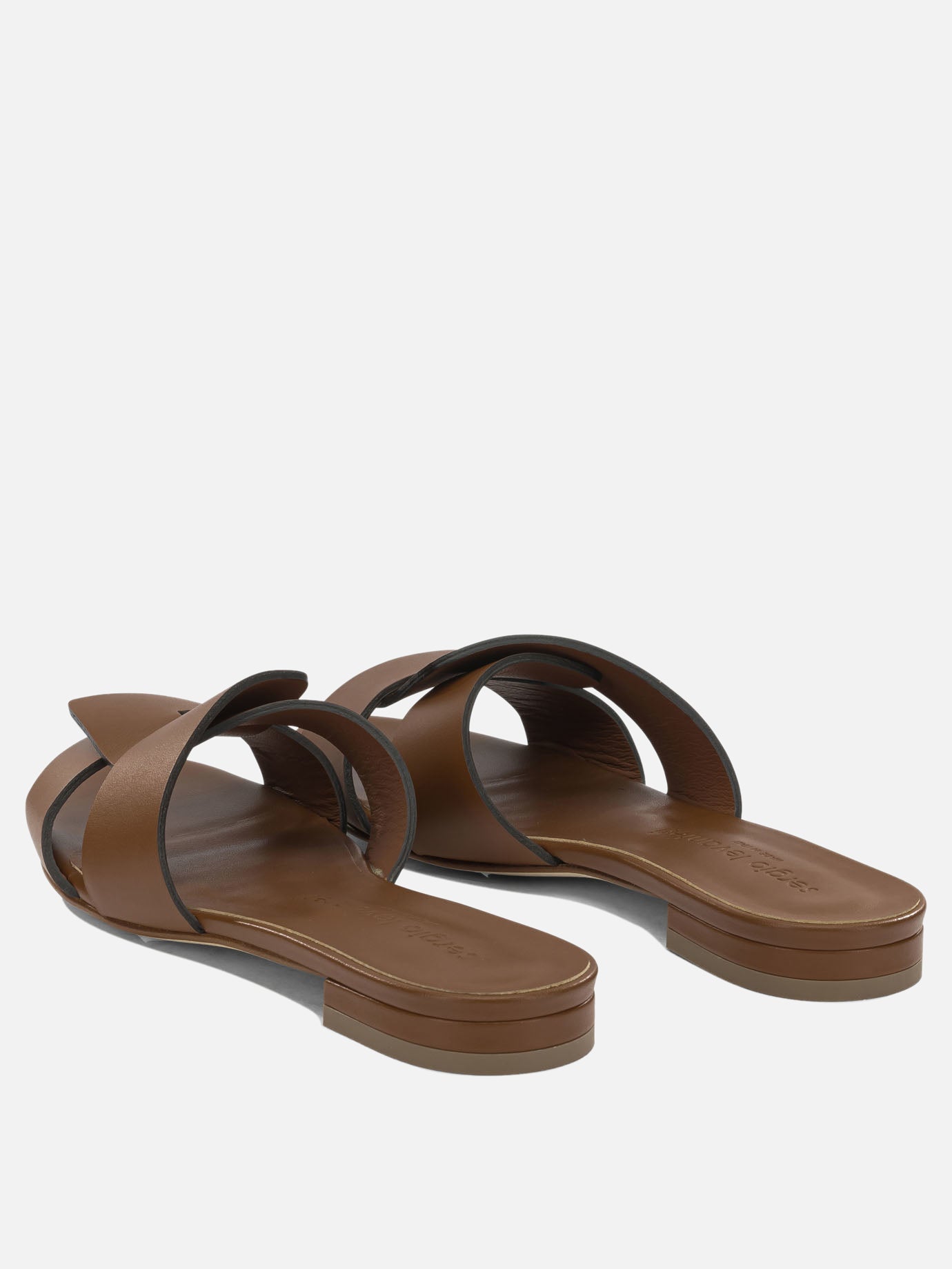 Slides 100% leather - 100% leather  Brown - Sergio Levantesi Women | PDP | VIETTI Online Store | thumbnail_4