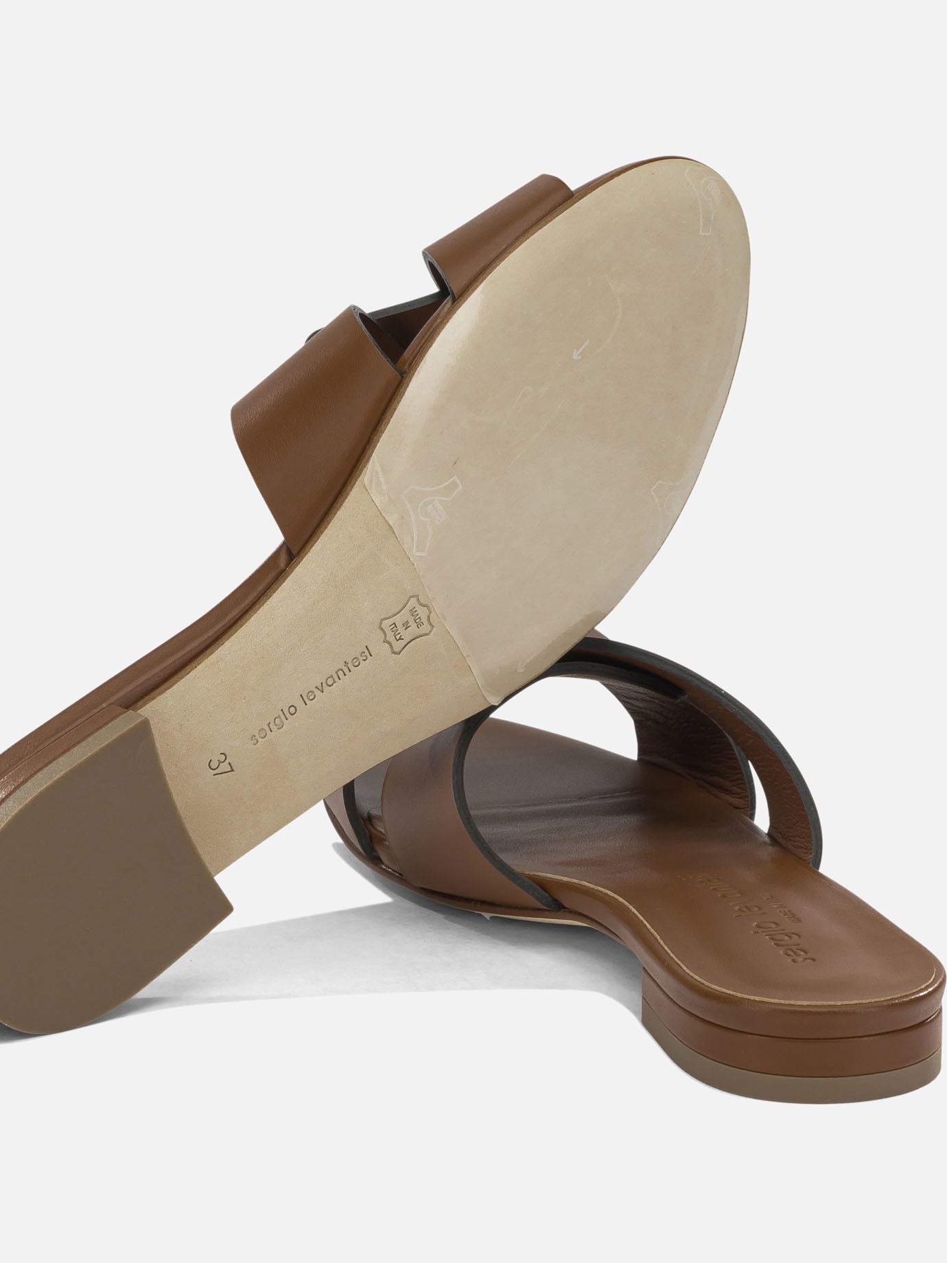 Slides 100% leather - 100% leather  Brown - Sergio Levantesi Women | PDP | VIETTI Online Store | Zoom-Modal_5
