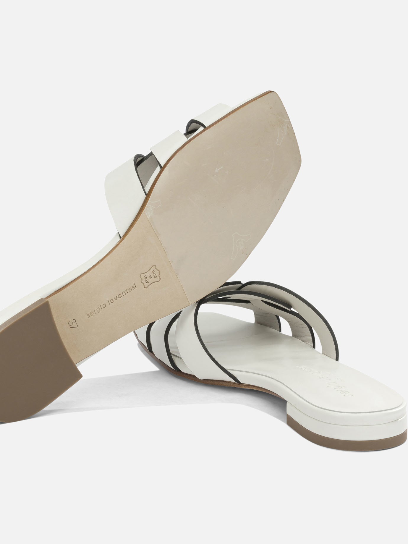 Slides 100% leather - 100% leather  White - Sergio Levantesi Women | PDP | VIETTI Online Store | thumbnail_5
