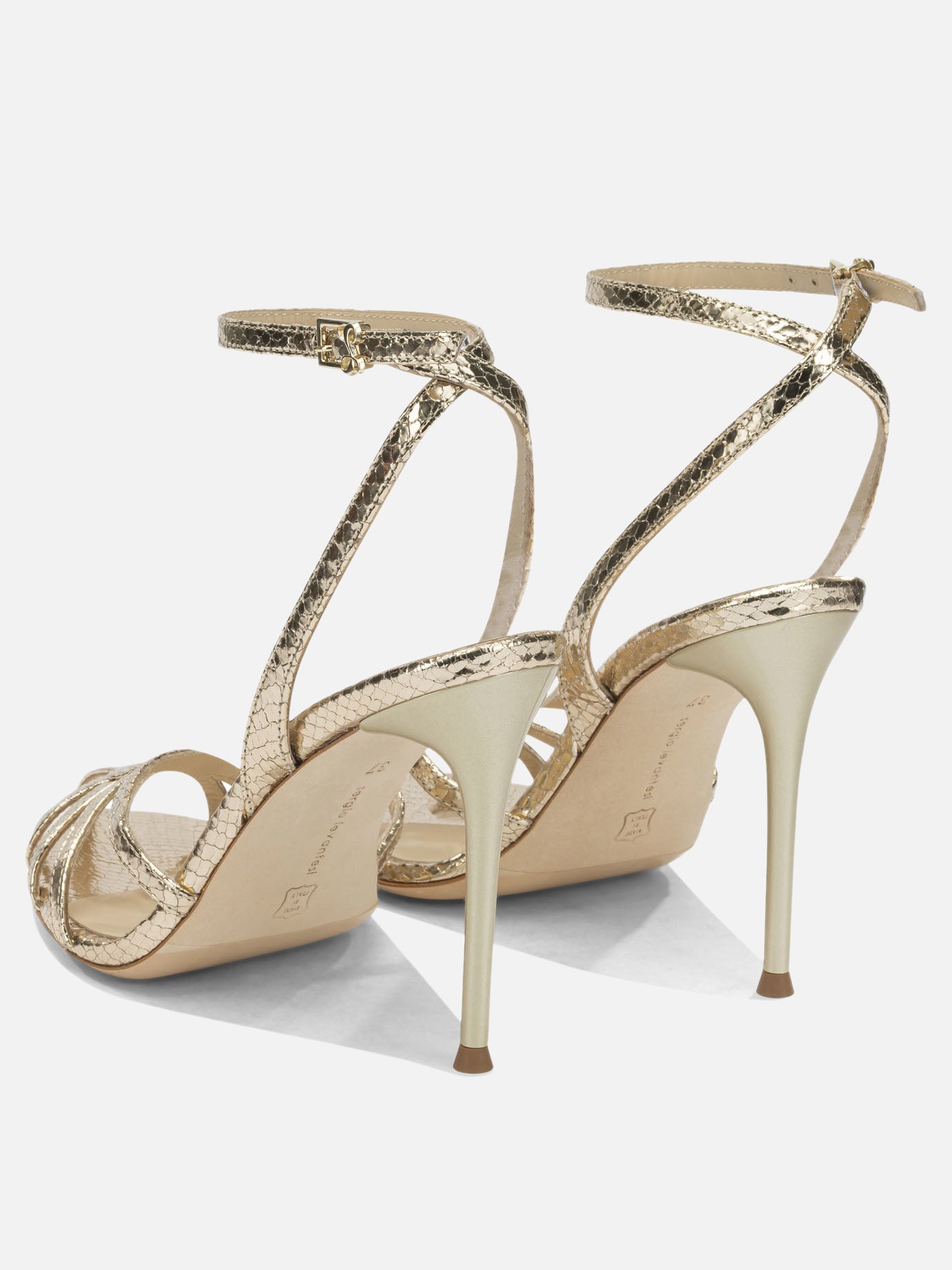 Heeled sandals 100% leather - 100% leather  Gold - Sergio Levantesi Women | PDP | VIETTI Online Store | thumbnail_4