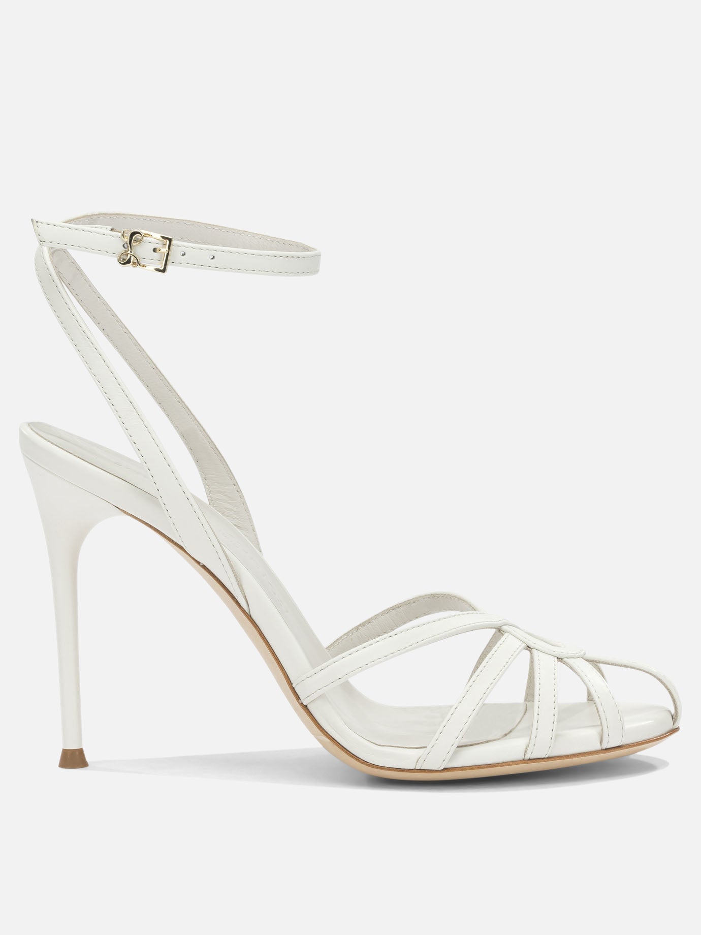 Heeled sandals 100% leather - 100% leather  White - Sergio Levantesi Women | PDP | VIETTI Online Store | Zoom-Modal
