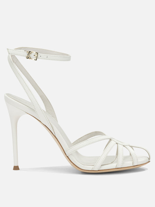 Sandali con tacco 100% leather - 100% leather  Bianco - Sergio Levantesi Donna | VIETTI Online Store 
