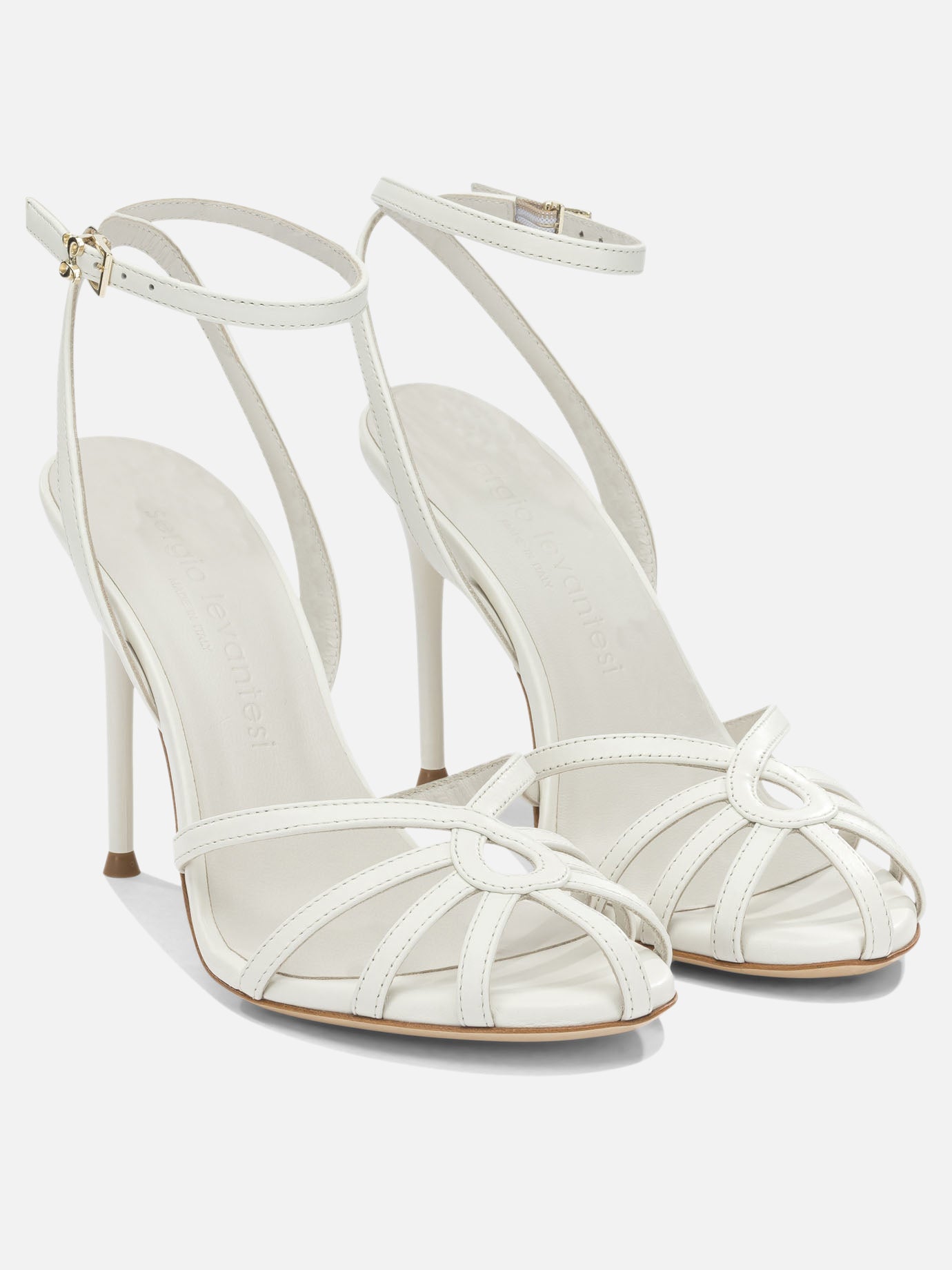 Heeled sandals 100% leather - 100% leather  White - Sergio Levantesi Women | PDP | VIETTI Online Store | Zoom-Modal_2
