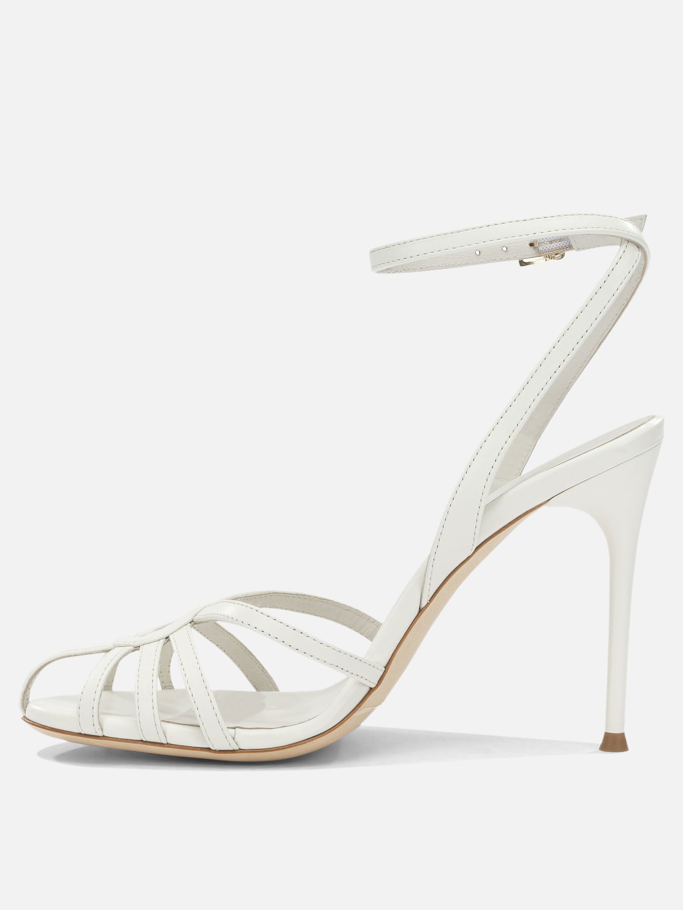 Heeled sandals 100% leather - 100% leather  White - Sergio Levantesi Women | PDP | VIETTI Online Store | thumbnail_3