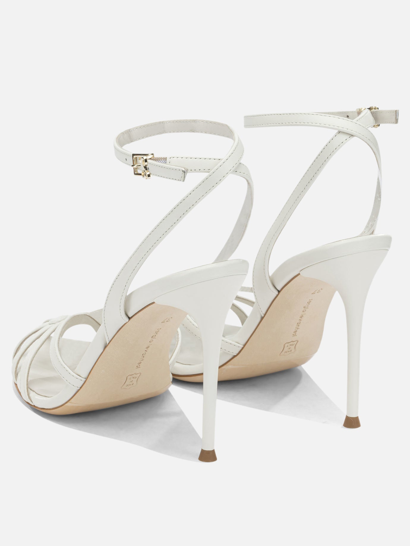 Heeled sandals 100% leather - 100% leather  White - Sergio Levantesi Women | PDP | VIETTI Online Store | thumbnail_4
