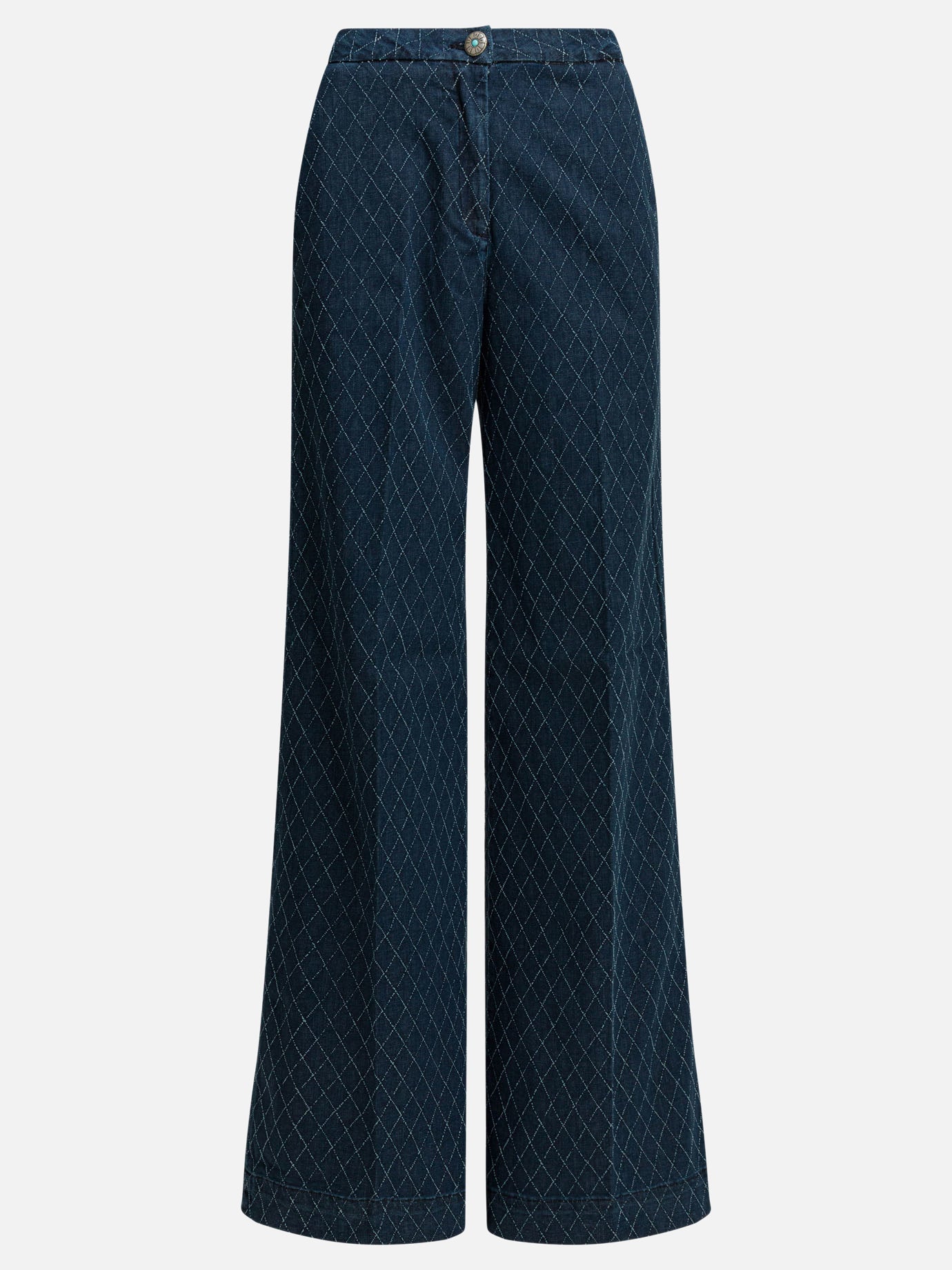 Jeans a gamba larga Solid colour  Blu - Shaft Jeans Donna | PDP | VIETTI Online Store | thumbnail