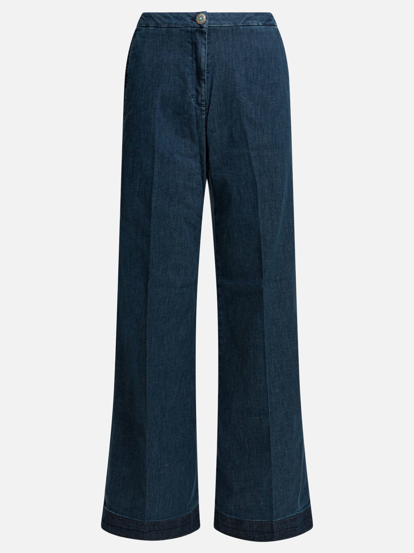 Jeans a gamba larga Solid colour  Blu - Shaft Jeans Donna | PDP | VIETTI Online Store | Zoom-Modal
