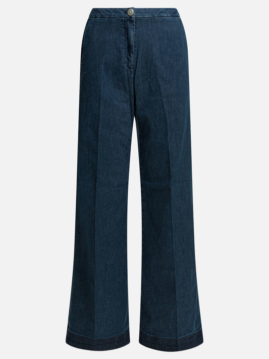 Jeans a gamba larga Solid colour  Blu - Shaft Jeans Donna | PLP | VIETTI Online Store 
