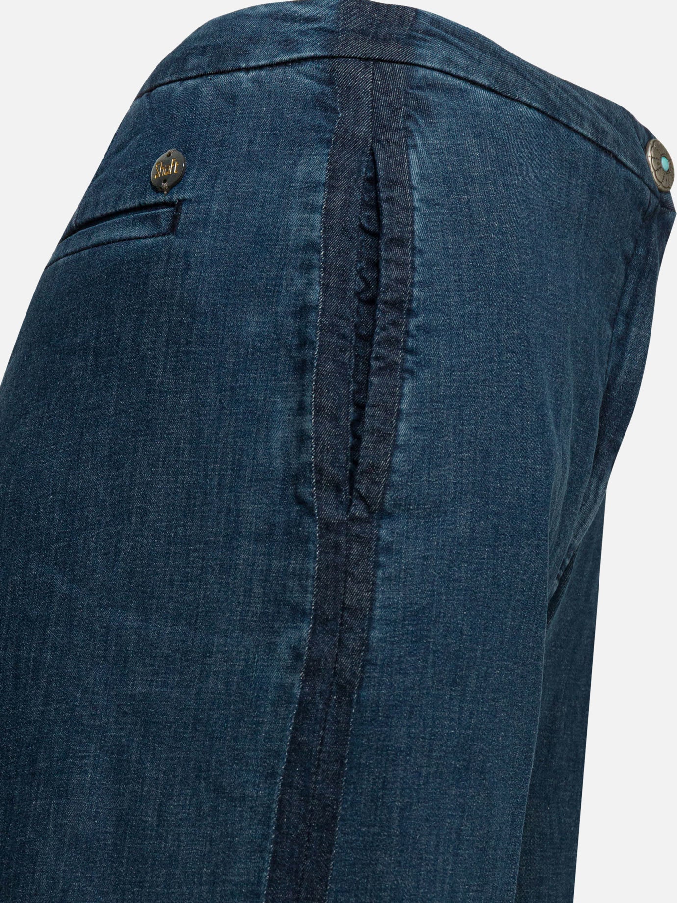 Jeans a gamba larga Solid colour  Blu - Shaft Jeans Donna | PDP | VIETTI Online Store | thumbnail_3