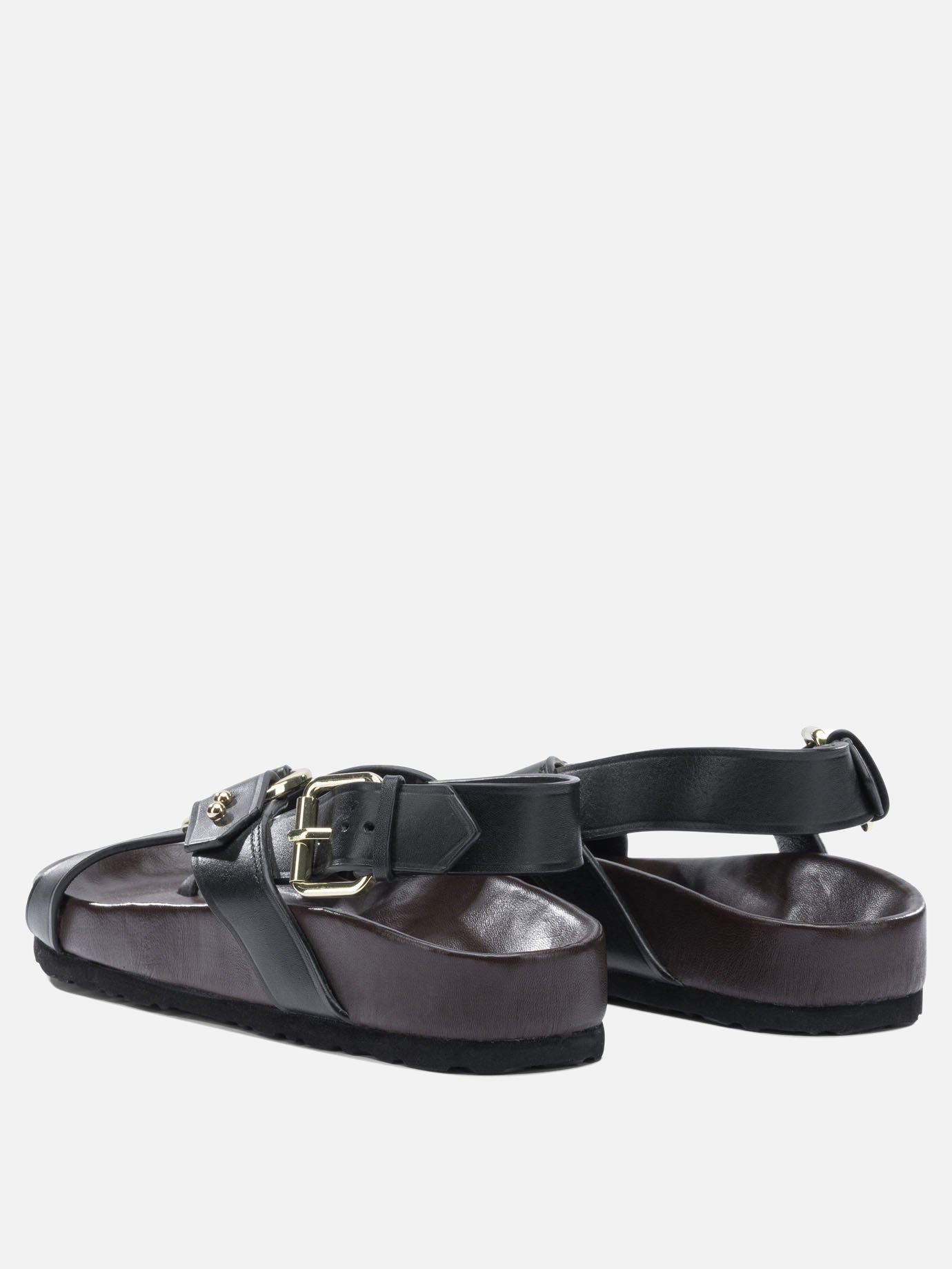 Flat sandals 100% leather - 100% rubber  Black - Soeur Women | PDP | VIETTI Online Store | thumbnail_4