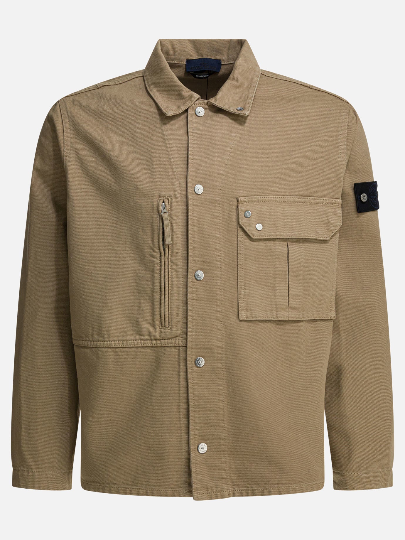 Overshirt jackets Logo  Beige - Stone Island Men | PDP | VIETTI Online Store | Zoom-Modal
