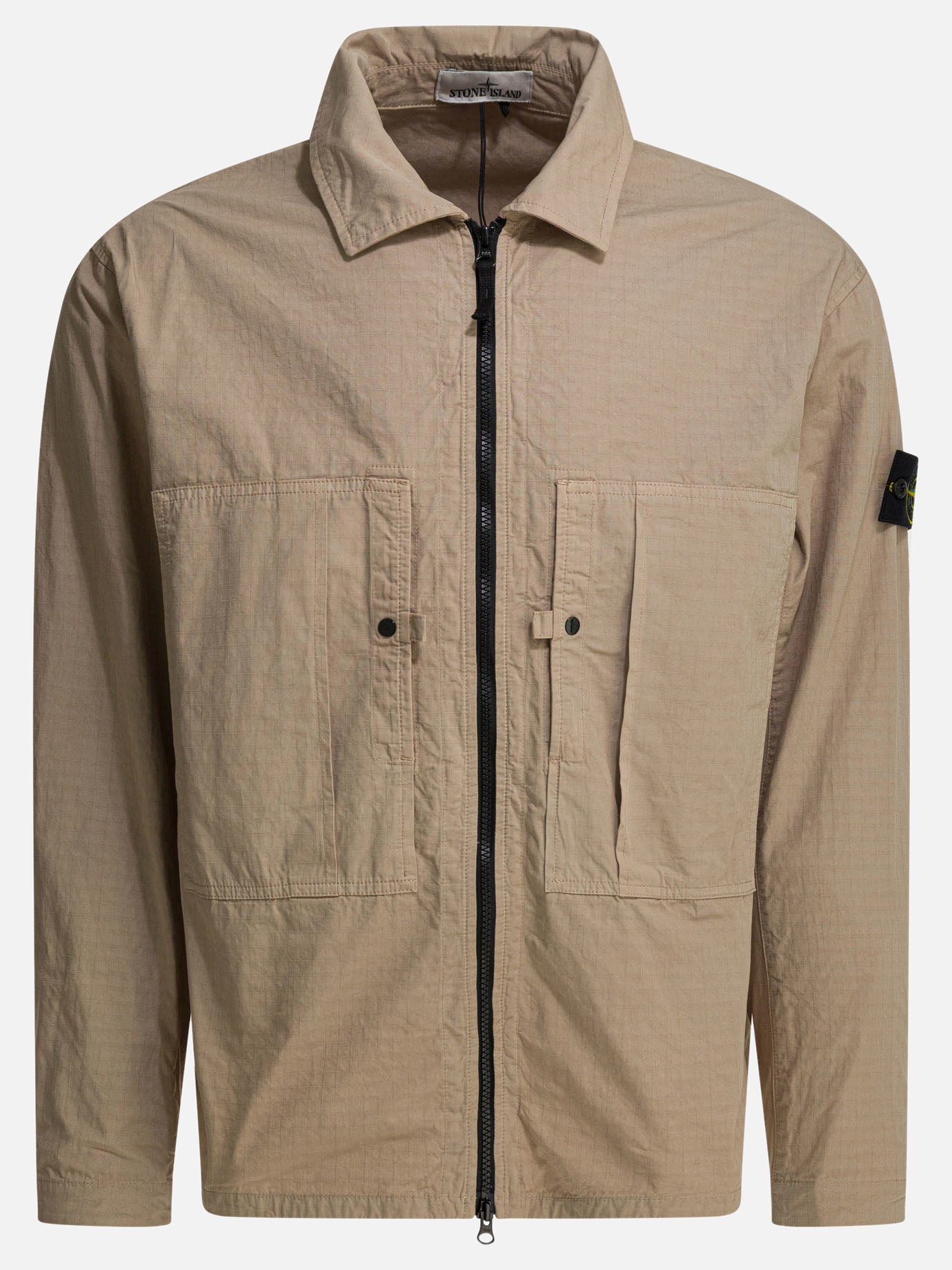Overshirt jackets Logo  Beige - Stone Island Men | PDP | VIETTI Online Store | Zoom-Modal
