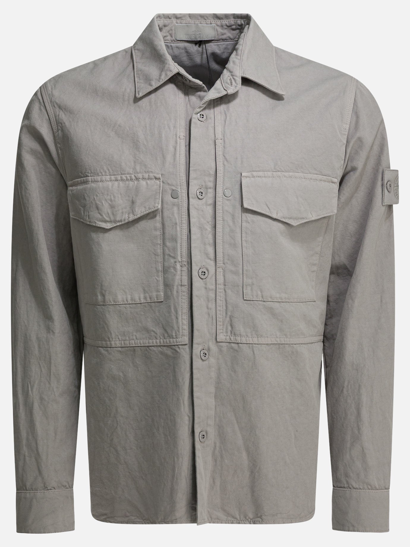 Casual shirts Logo  Grey - Stone Island Men | PDP | VIETTI Online Store | thumbnail