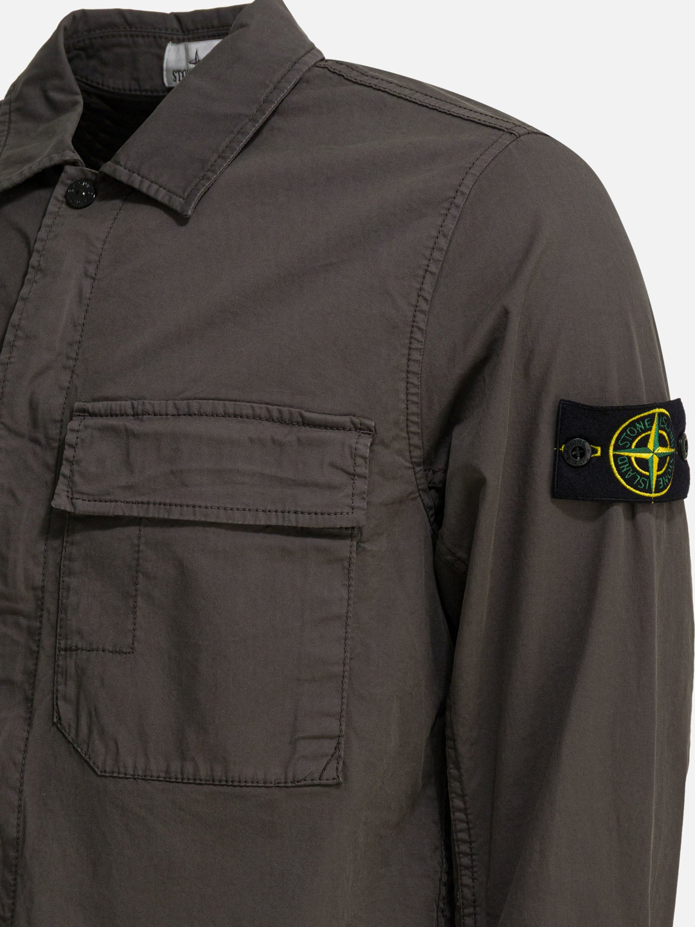 Overshirt jackets Solid colour  Brown - Stone Island Men | PDP | VIETTI Online Store | thumbnail_3