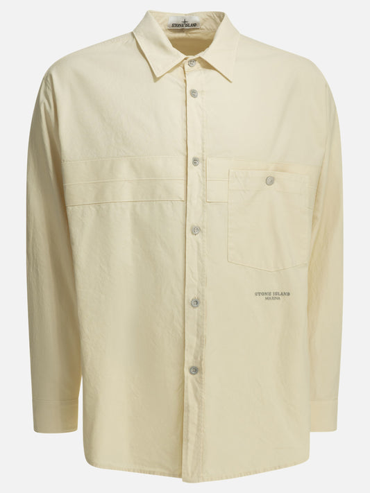 Overshirt jackets Logo  White - Stone Island Men | PLP | VIETTI Online Store 
