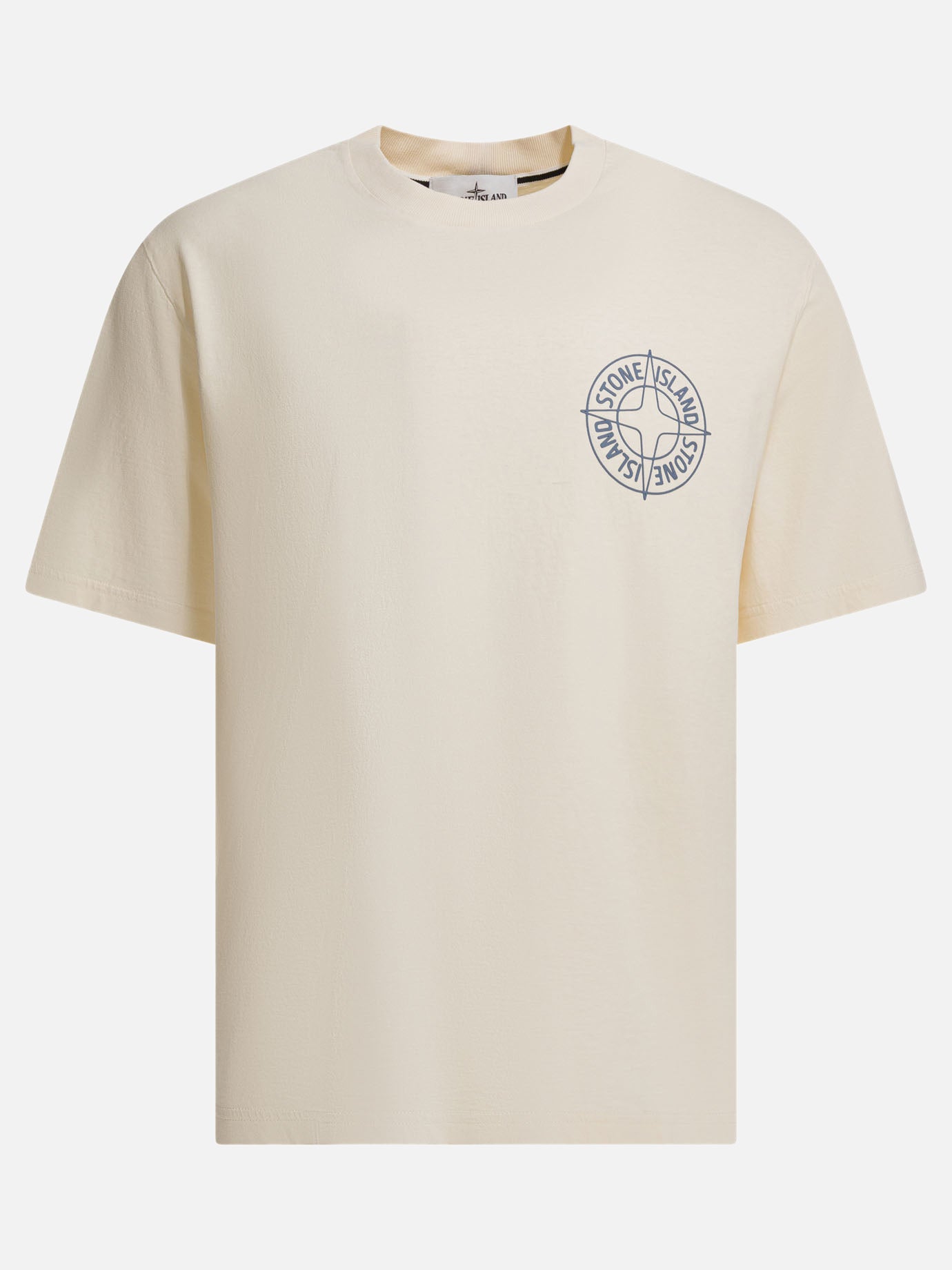 Crewneck t-shirts Logo  White - Stone Island Men | PDP | VIETTI Online Store | Zoom-Modal
