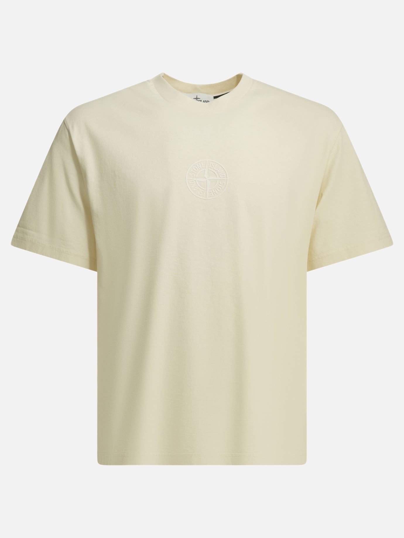 Crewneck t-shirts Logo  White - Stone Island Men | PDP | VIETTI Online Store | Zoom-Modal
