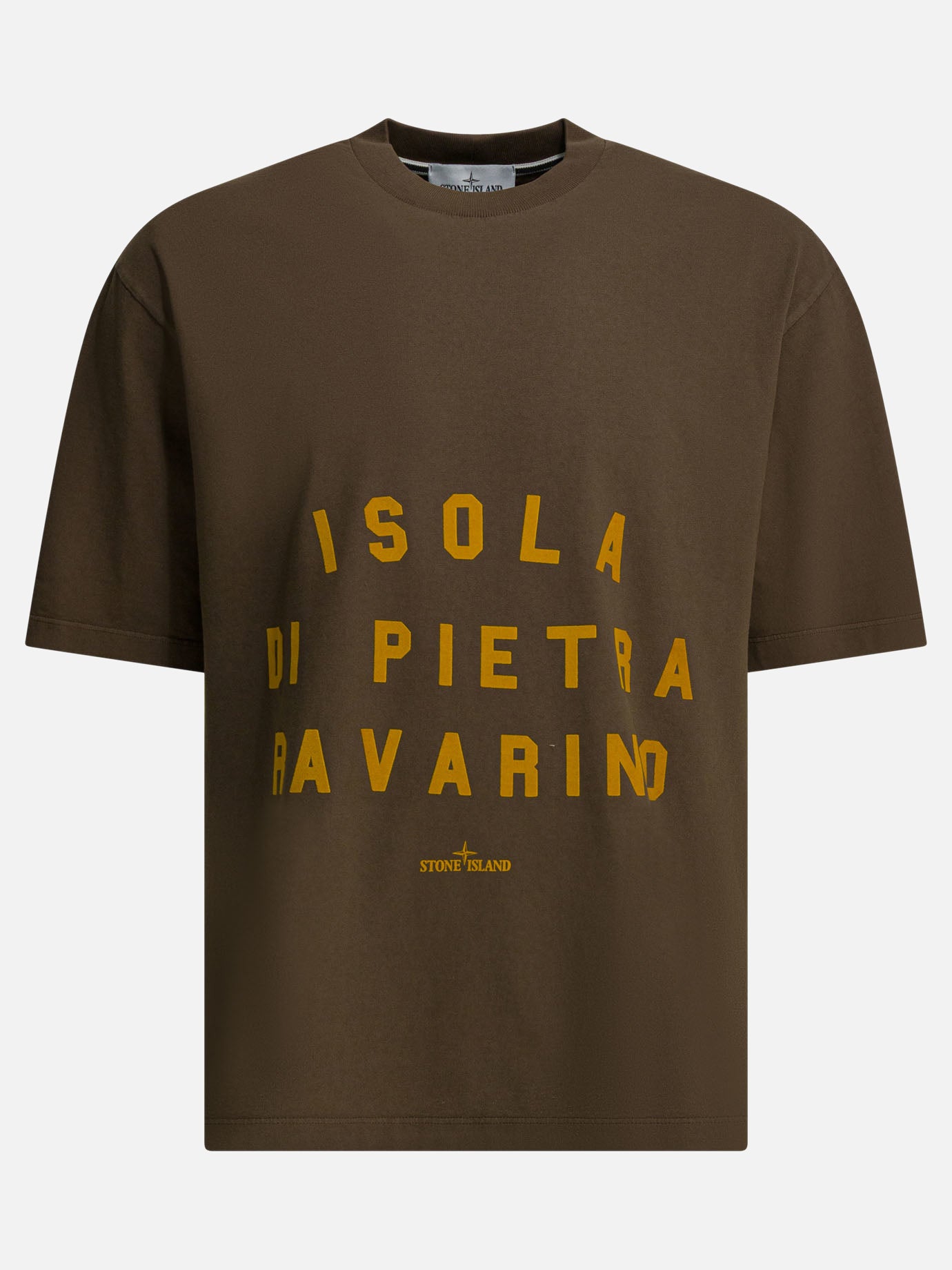 Crewneck t-shirts Logo  Brown - Stone Island Men | PDP | VIETTI Online Store | Zoom-Modal
