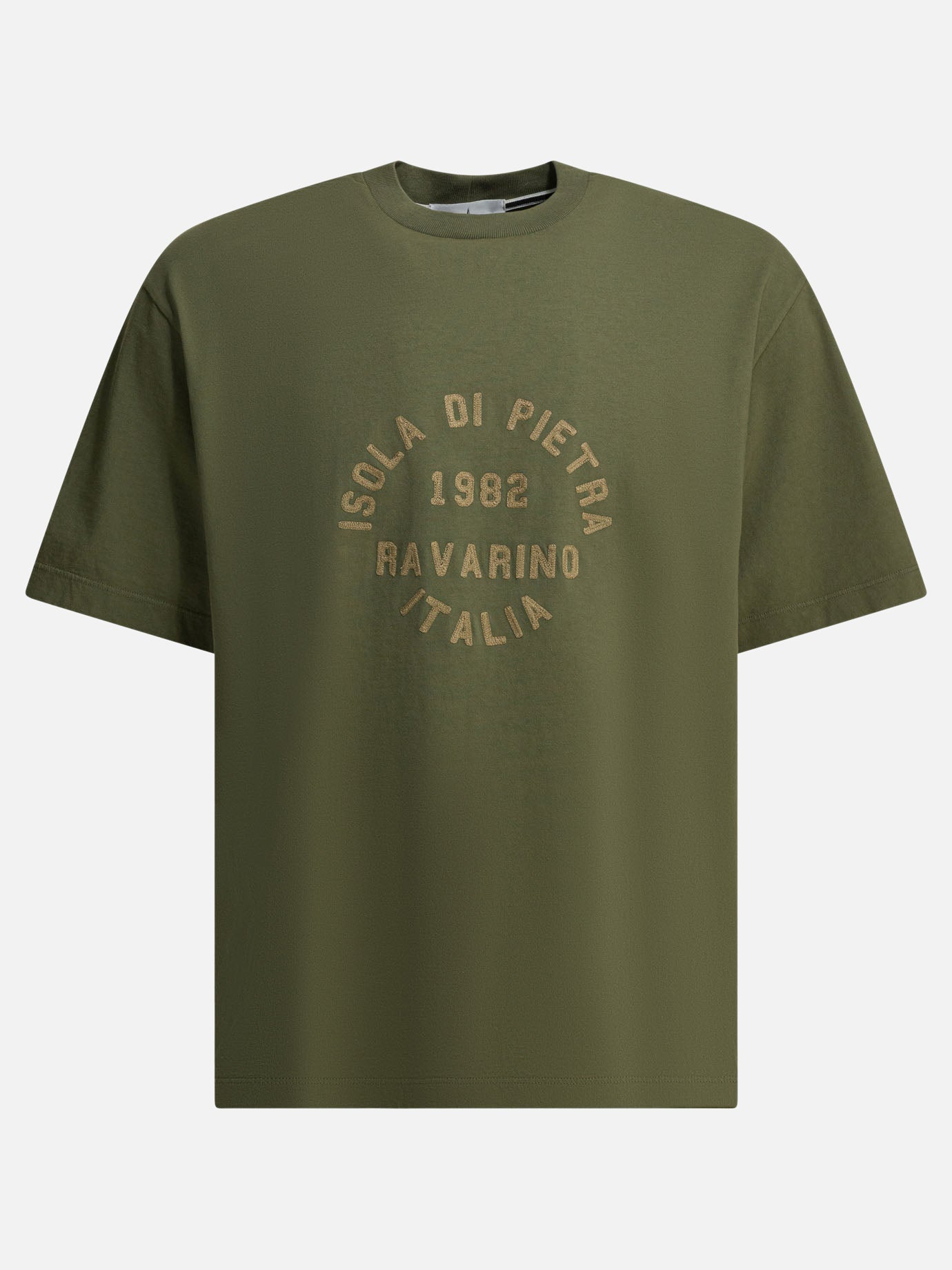 Crewneck t-shirts Logo  Green - Stone Island Men | PDP | VIETTI Online Store | thumbnail
