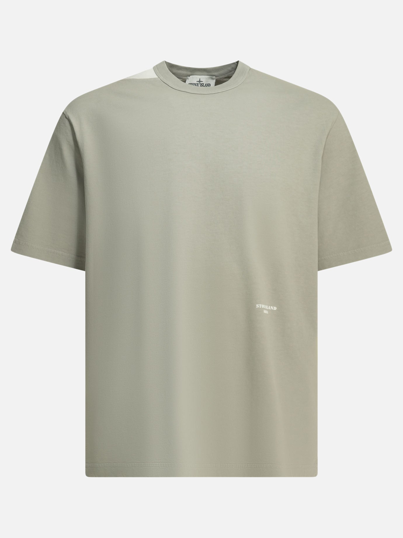 Crewneck t-shirts Logo  Grey - Stone Island Men | PDP | VIETTI Online Store | thumbnail