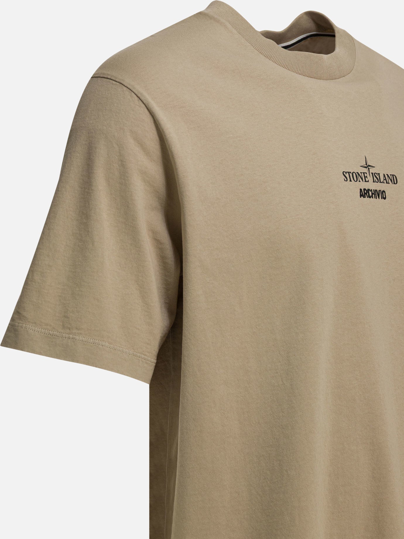 Crewneck t-shirts Logo  Beige - Stone Island Men | PDP | VIETTI Online Store | thumbnail_4