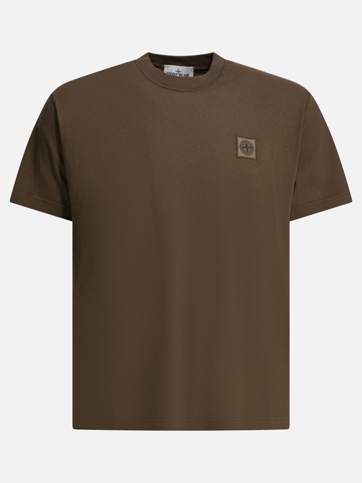 Crewneck t-shirts Logo  Brown - Stone Island Men | PDP | VIETTI Online Store | thumbnail