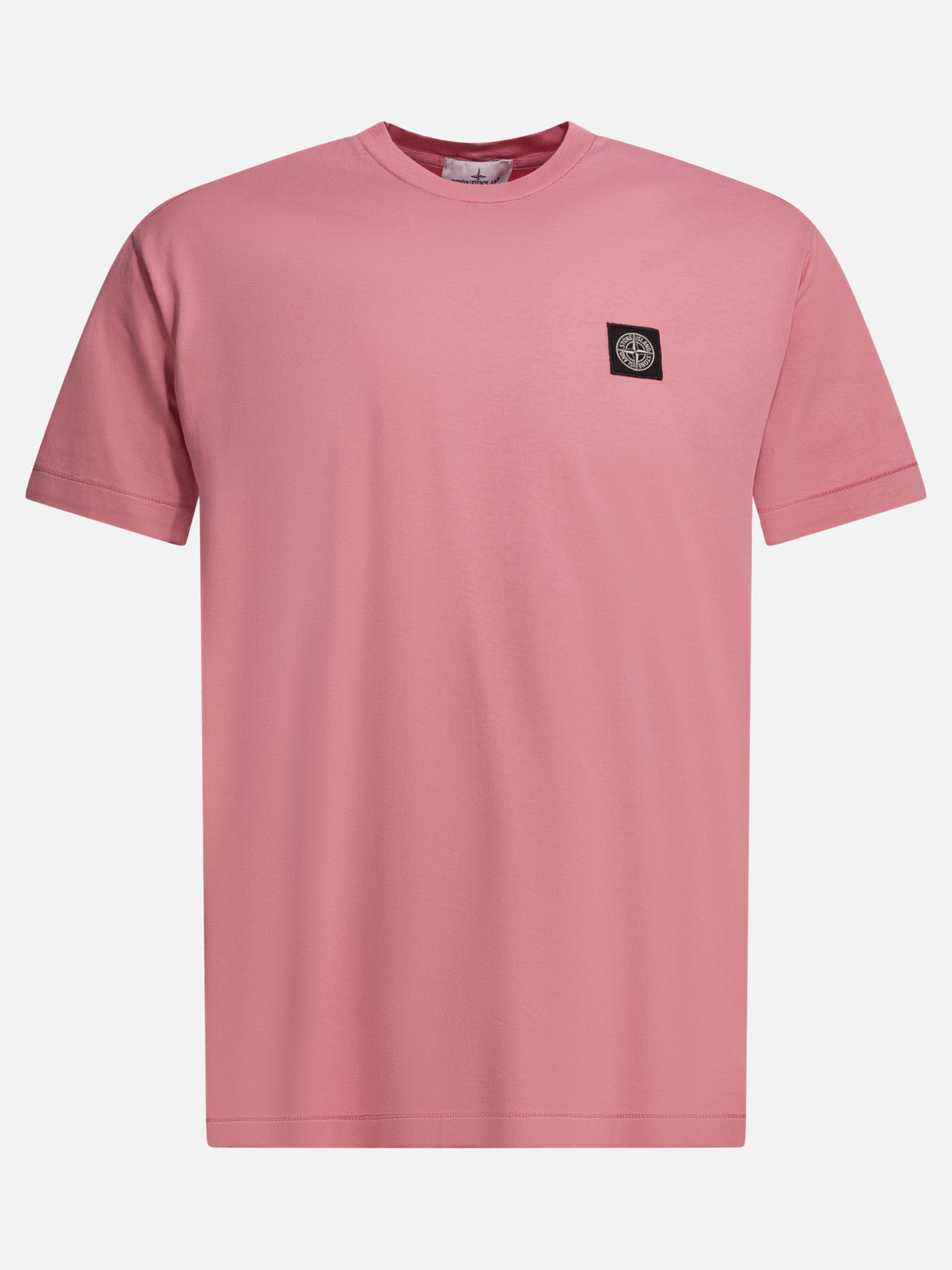 Crewneck t-shirts Logo  Pink - Stone Island Men | PDP | VIETTI Online Store | thumbnail
