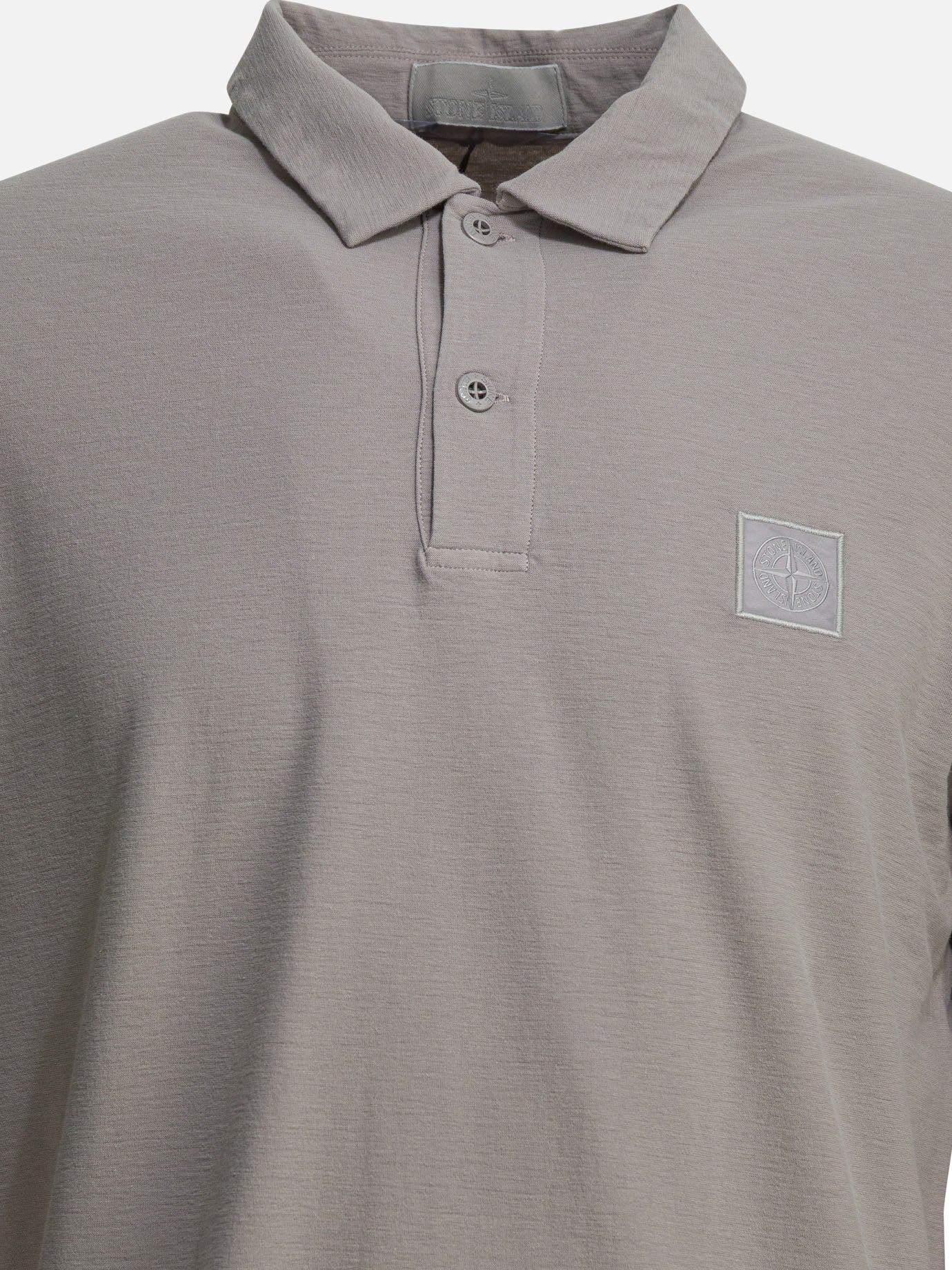 Polo shirts with buttons Logo  Grey - Stone Island Men | PDP | VIETTI Online Store | thumbnail_3